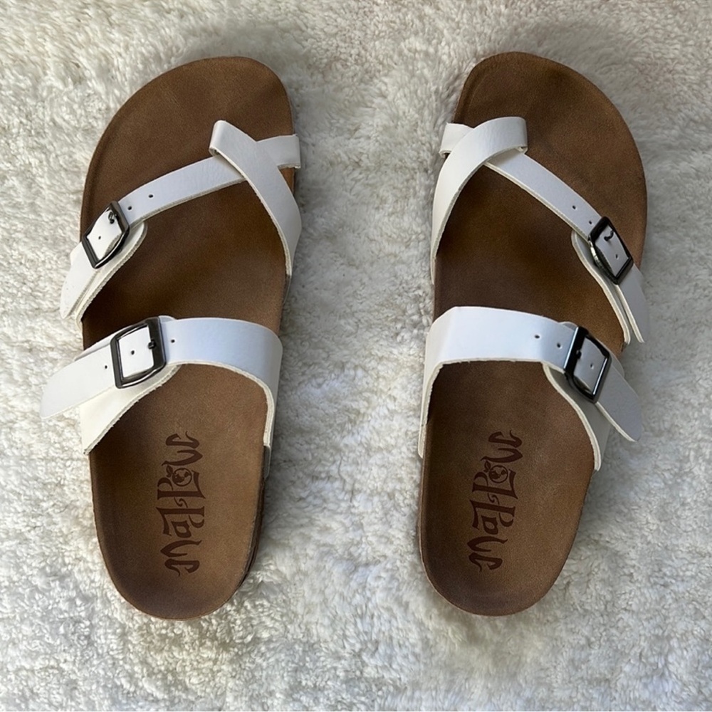 Women’s White Double Strap Sandals